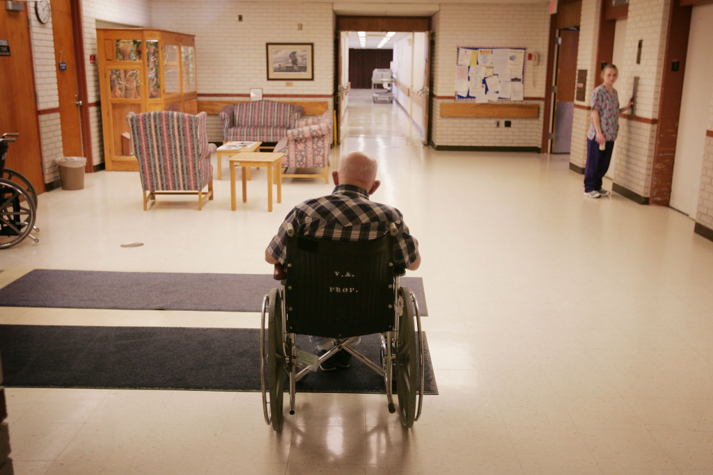 Nursing home resident in wheelchair
